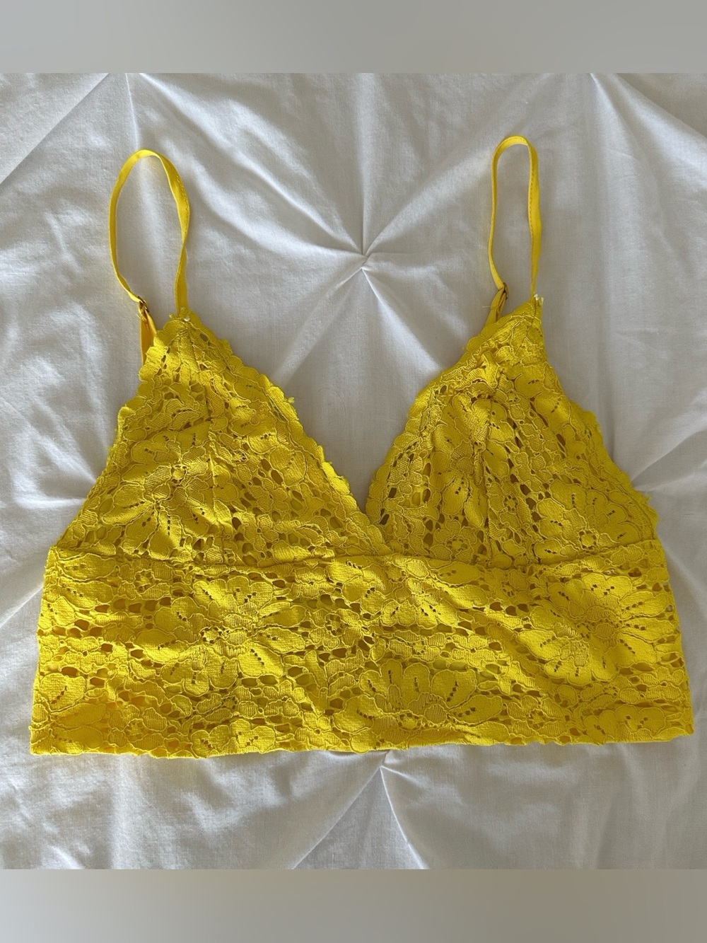 Zara Yellow Floral Lace Bralette